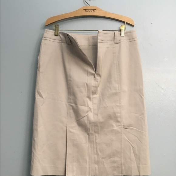 Talbots Cream Pencil Skirt Knee-Length with Slit - Picture 10 of 14